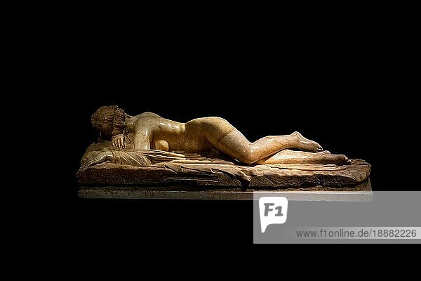 FLORENZ  TOSKANA/ITALIEN - 19. OKTOBER: Skulptur eines Hermaphroditen römischer Kunst aus dem 1. Jahrhundert v. Chr. in den Uffizien in Florenz am 19. Oktober 2019