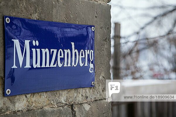 Straßenschild Münzenberg Quedlinburg