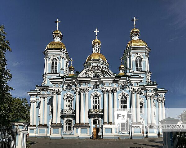 St. Petersburg Russland. Die Nikolaikathedrale ist eine bedeutende orthodoxe Barockkathedrale