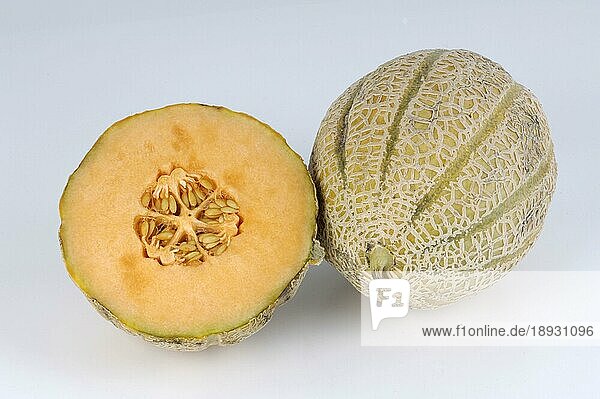 Cantaloupe-Melone (Cucumis melo)  innen (Cucurbitaceae)