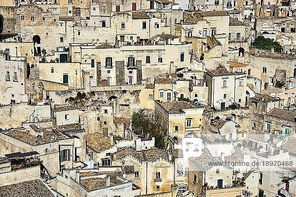 Detail der alten Häuser von Matera in Süditalien