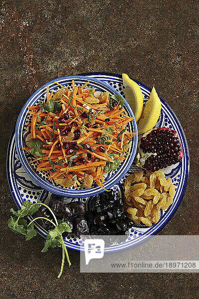 Sweet and spicy Moroccan carrot salad with sultanas and dried barberries