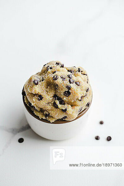Edible cookie dough with chocolate drops