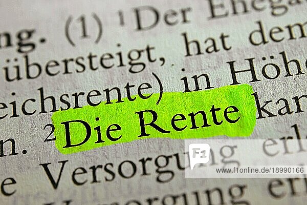 Rente ist das deutsche Wort für Pension