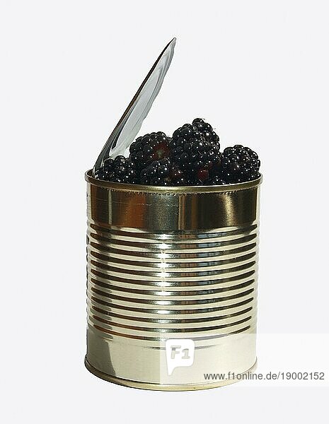 A tin blackberries