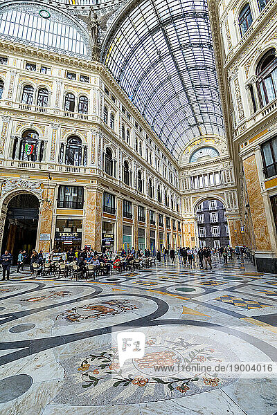 Interior of Galleria Umberto l  Naples  Campania  Italy  Europe