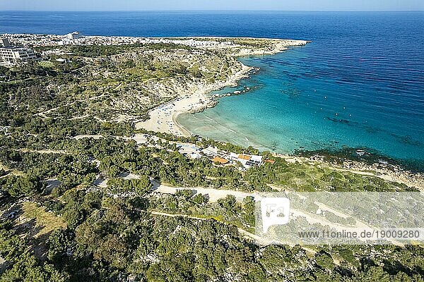 Konnos Beach in Protaras aus der Luft gesehen  Zypern  Europa