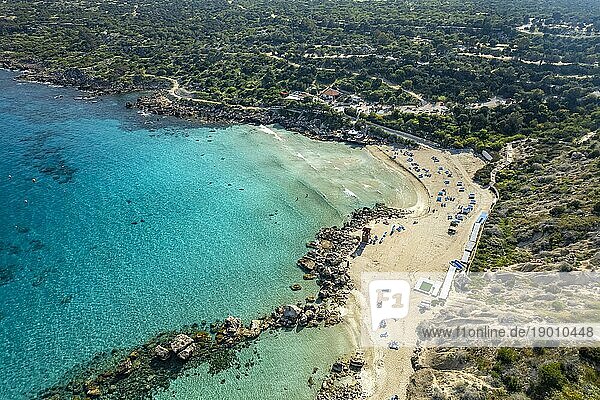 Konnos Beach in Protaras aus der Luft gesehen  Zypern  Europa