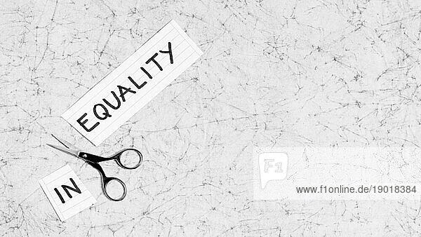 Gleichheit Ungleichheit Konzept Marmor mit Kopie Raum. Schönes Foto