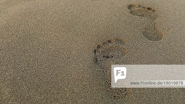 Hohe Winkel Fußabdruck Sandstrand. Auflösung und hohe Qualität schönes Foto