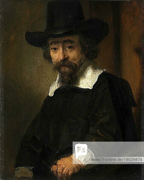 Ephraim Bueno (1599-1665)  ein jüdischer Arzt  Dichter und Übersetzer aus Portugal  Gemälde von Rembrandt van Rijn (1606) (1669)  Historisch  digital verbesserte Reproduktion einer Vorlage aus der damaligen Zeit