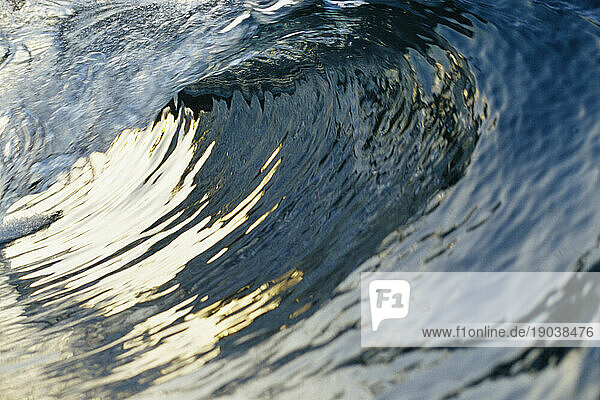 View of the inside of wave shot from the water in Santa Cruz  CA.