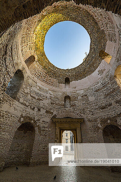 Looking up - vestibule of the Palace of Diocletian in Split