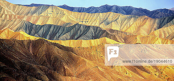 Mountains of color in Kerman. Desert of Lut. Kaluts
