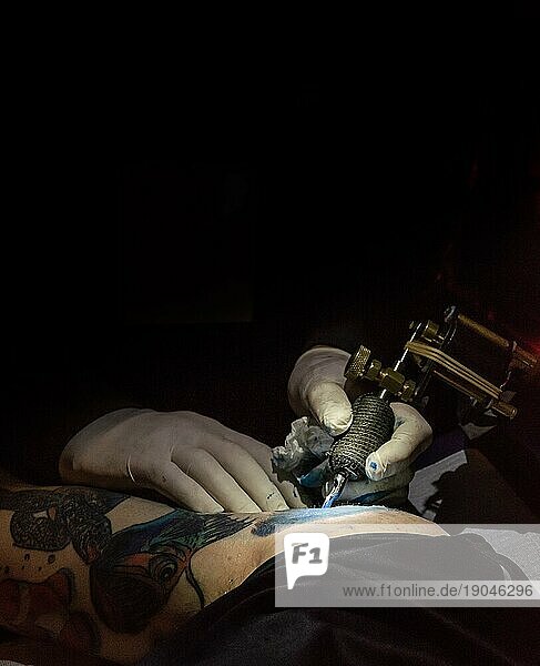 Hands tattooing