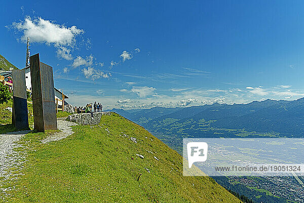 Hungerburgbahn, Station Seegrube, Panoramablick, Innsbruck, Fluß, Inn