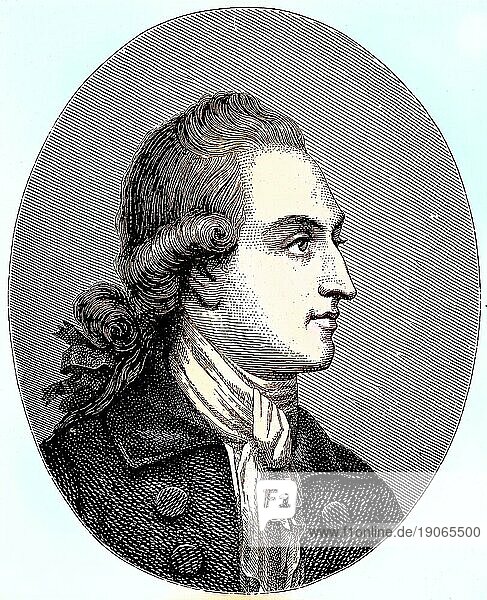 Johann Wolfgang von Goethe  28. August 1749  22. März 1832  war ein deutscher Dichter und Naturforscher  Goethe im 30. Lebensjahr  digitale verbesserte Reproduktion eines Originaldrucks aus dem 19. Jahrhundert