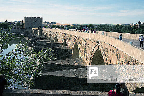 Roman Bridge  UNESCO World Heritage Site  Cordoba  Andalusia  Spain  Europe