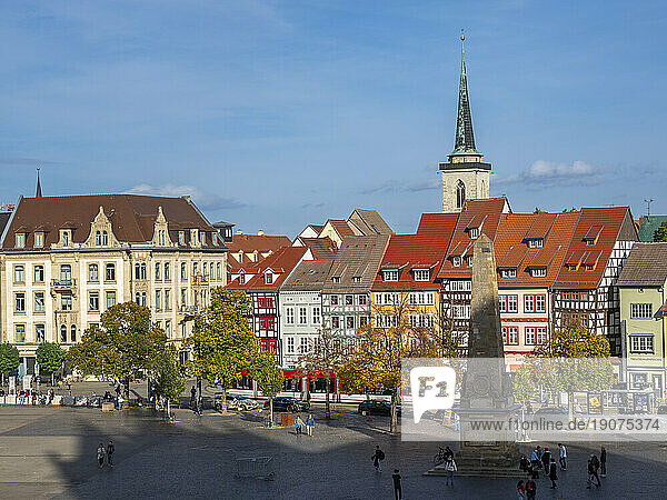 View of the city of Erfurt  the capital and largest city of the Central German state of Thuringia  Germany  Europe
