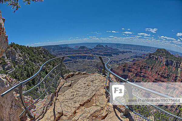 An overlook along the Transept Trail with Oza Butte on the right at Grand Canyon North Rim  Grand Canyon National Park  UNESCO World Heritage Site  Arizona  United States of America  North America