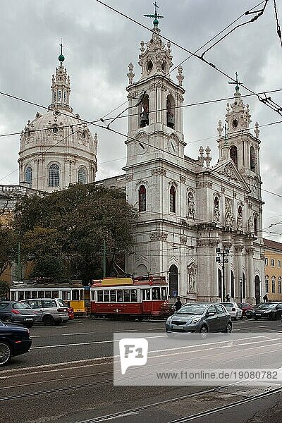 Estrela Basilika in Lissabon  Portugal  barocke und neoklassizistische Architektur aus dem 18  Europa