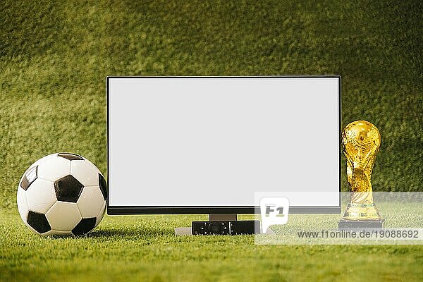 Fußballhintergrund mit Fernseher