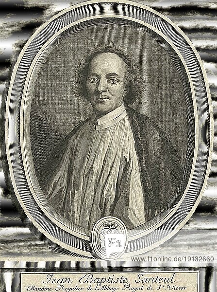 Jean de Santeul (5. Dezember 1630 bis 5. August 1697) war ein französischer Dichter  der als einer der elegantesten lateinischen Dichter der Neuzeit gilt  Historisch  digital restaurierte Reproduktion von einer Vorlage aus der Vergangenheit