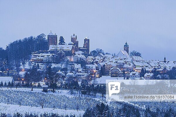 Burg Stolpen im Landkreis Sächsische Schweiz  im Winter