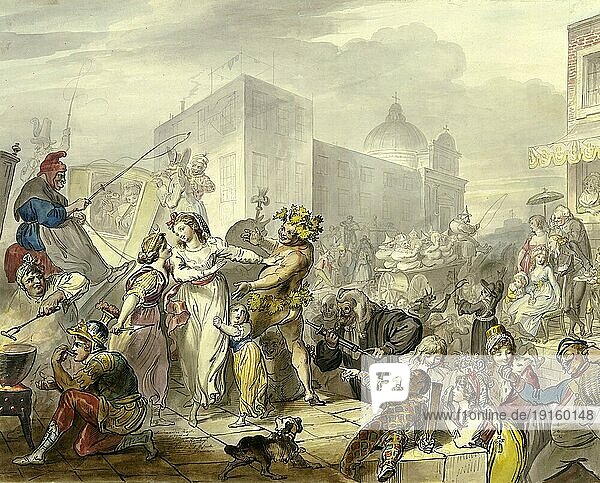 Der Karneval in Rom im Jahre 1574  Italien  Historisch  digital restaurierte Reproduktion von einer Vorlage aus dem 19. Jahrhundert  Europa