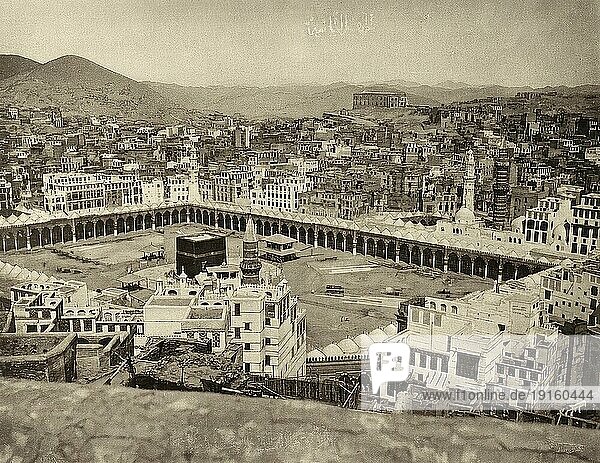 Die Kaaba in Mekka  um 1915  Saudi Arabien  digital restaurierte Reproduktion von einer Vorlage aus der damaligen Zeit