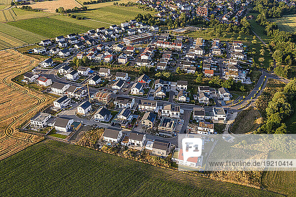 Germany  Baden-Wurttemberg  Sussen  Aerial view of modern suburb