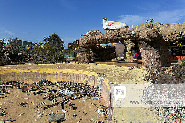 Europe  Spain  Canary Islands  Fuerteventura. Corralejo. Abandoned amusement park