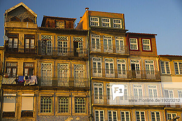 Facades of buildings reveal Porto's faded grandeur; Oporto  Portugal
