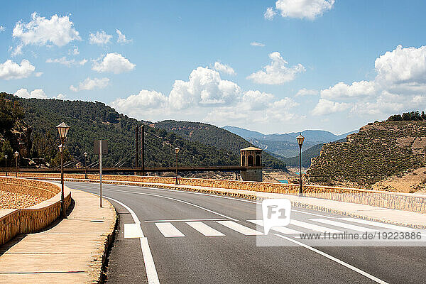 Road of Francisco Abellan Dam  Granada  Andalusia  Spain  Europe