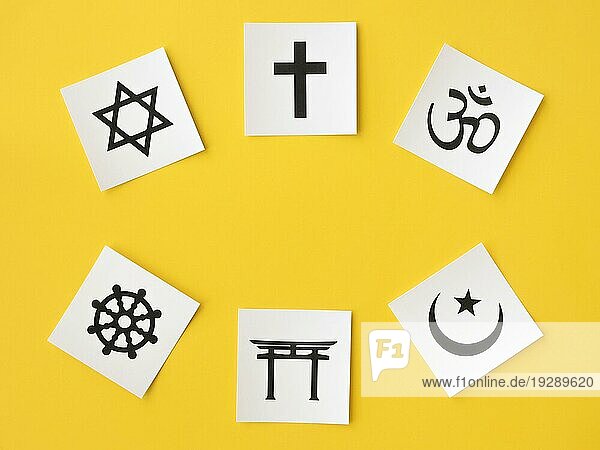 Ansicht von oben religiöse Symbole