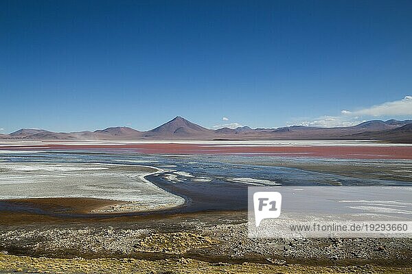 Foto der wunderschönen Laguna Colorada im Südwesten von Bolivien