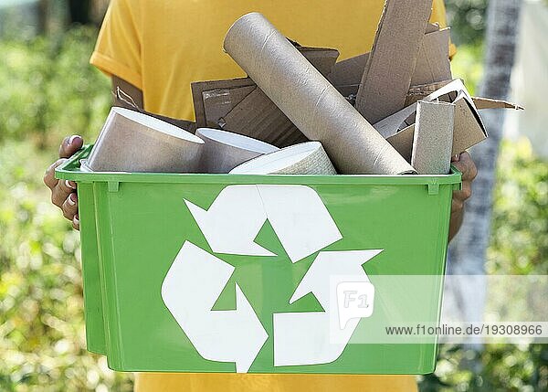 Vorderansicht eines einzelnen Recyclingprodukts