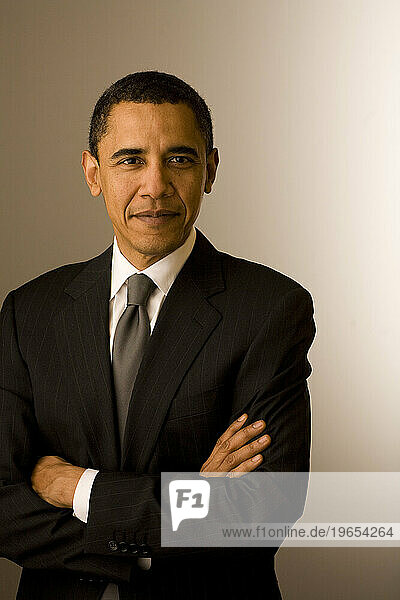 Barack Obama poses for a portrait  College Park  Maryland.