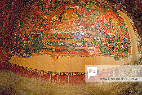 Ruins of fresco in Tsaparang  Tibet
