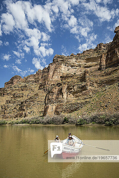 People in rowboat  Green River  Utah  USA