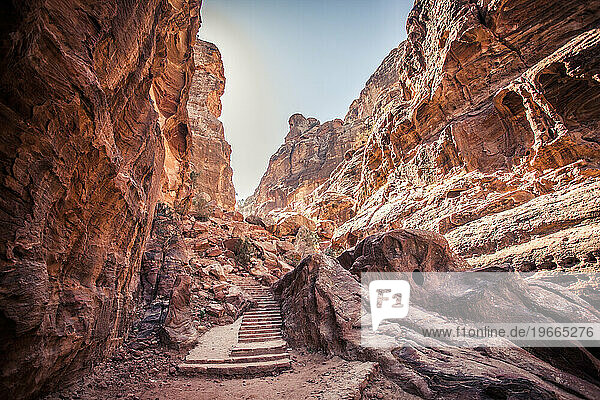 Stone stairway at Petra  Jordan.