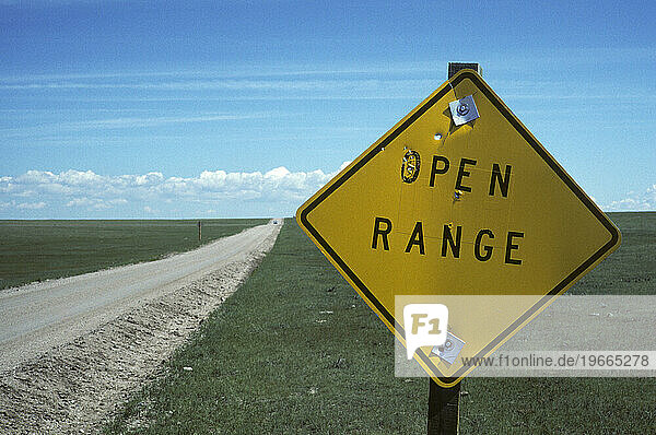 Open Range road sign.