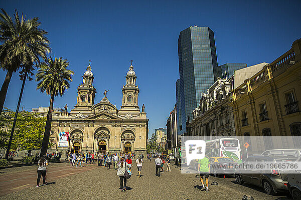 Plaza de Armas in central Santiago  Chile