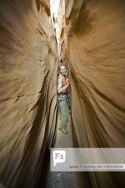 Girl in canyon  Utah