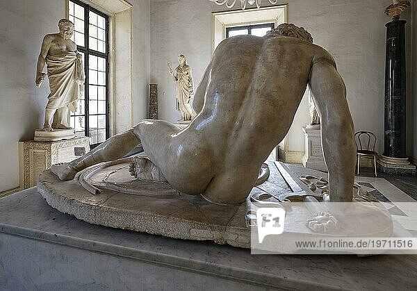 Rücken der Skulptur des sterbenden Galliers  Palazzo Nuovo  Kapitolinische Museen  Kapitol  Rom  Latium  Italien  Europa