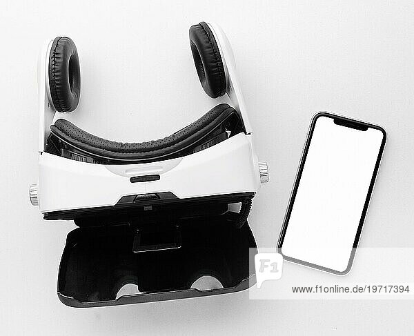 Draufsicht Virtual Reality Headset mobil