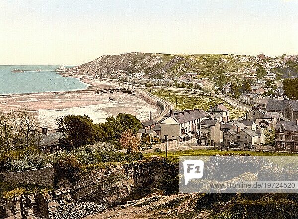 Mumbles  Y Mwmbwls  ein Stadtteil mit dem Status einer Community auf der Gower-Halbinsel  das an die Swansea Bay grenzt  1880  Wales  Historisch  digital verbesserte Reproduktion eines Photochromdruck der damaligen Zeit