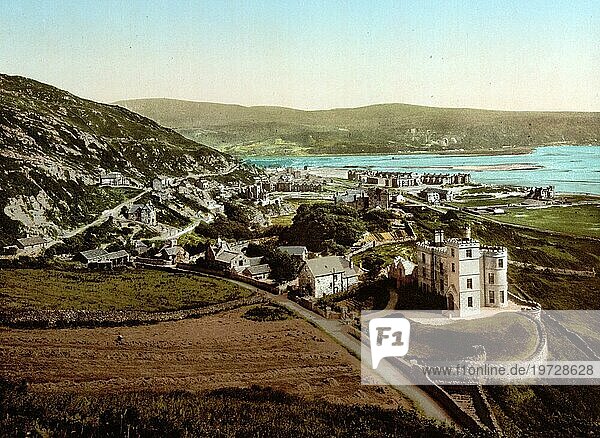 Barmouth  Abermaw  eine Ortschaft in der Grafschaft Gwynedd  1880  im Norden von Wales  Historisch  digital verbesserte Reproduktion eines Photochromdruck der damaligen Zeit