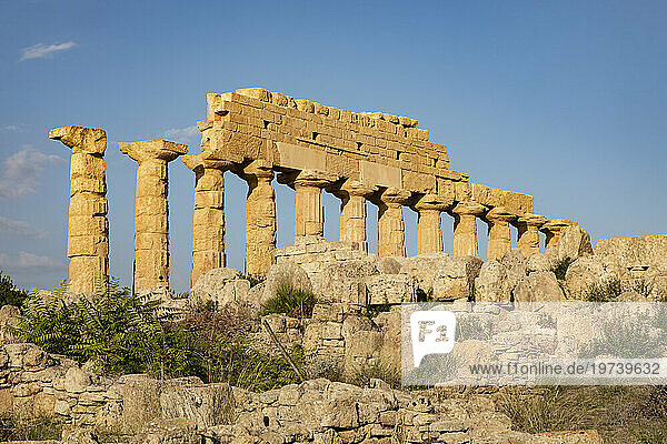 Italy  Sicily  Selinunte  Exterior of ancient Greek temple