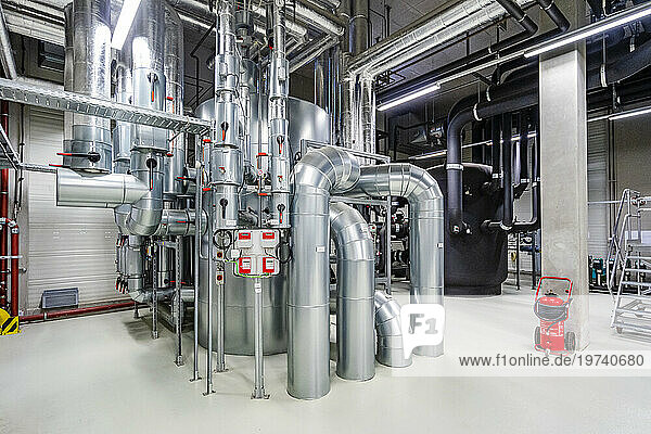 Pipework in a factory for energy distribution